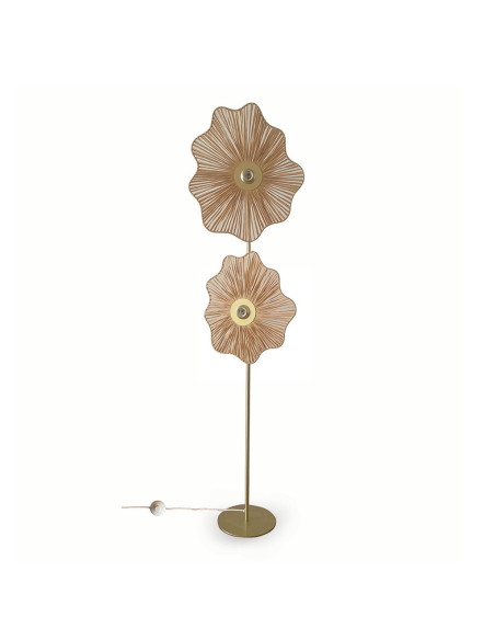 Lampadaire ondulante doré L47 P25 H170cm opjet paris