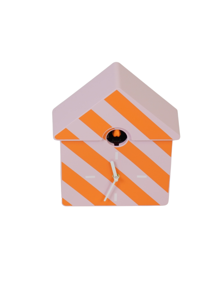 Horloge murale coucou - Motif - Orange/Rose - 24 x 27 x 9 cmHousevitamin 