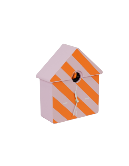 Horloge murale coucou - Motif - Orange/Rose - 24 x 27 x 9 cmHousevitamin 