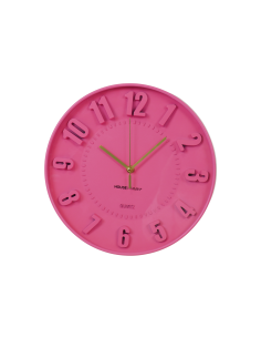 Horloge murale chiffres - Rose fluo - 30 x 30 x 4 cmHousevitamin 