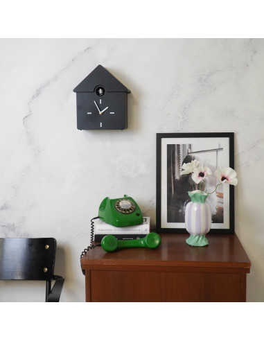 Horloge murale coucou noire - 24 x 27 x 9 cmHousevitamin 