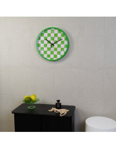 Horloge murale - Motif blocs - Vert/Rose - 34 x 4 x 34 cmHousevitamin 2