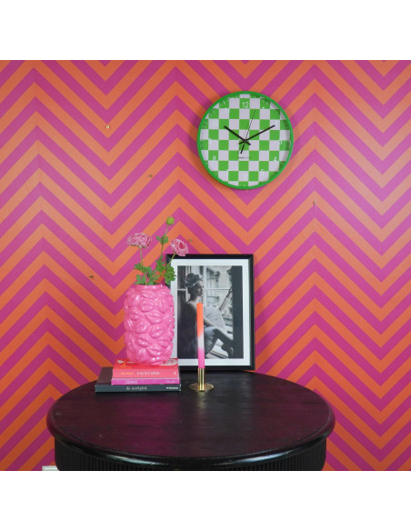 Horloge murale - Motif blocs - Vert/Rose - 34 x 4 x 34 cmHousevitamin 