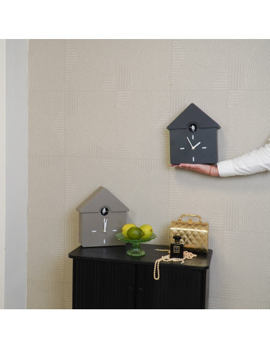 Horloge murale coucou noire - 24 x 27 x 9 cmHousevitamin 