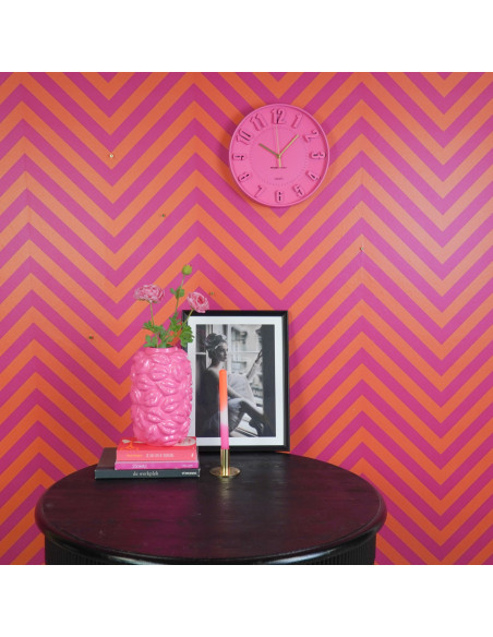 Horloge murale chiffres - Rose fluo - 30 x 30 x 4 cmHousevitamin 