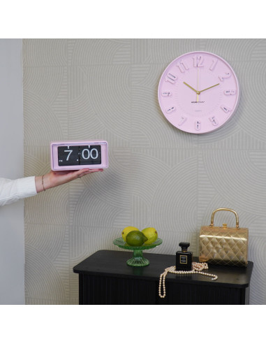 Horloge murale chiffres - Rose clair - 30 x 30 x 4 cmHousevitamin 
