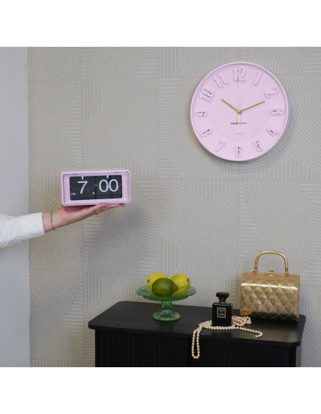 Horloge murale chiffres - Rose clair - 30 x 30 x 4 cmHousevitamin 