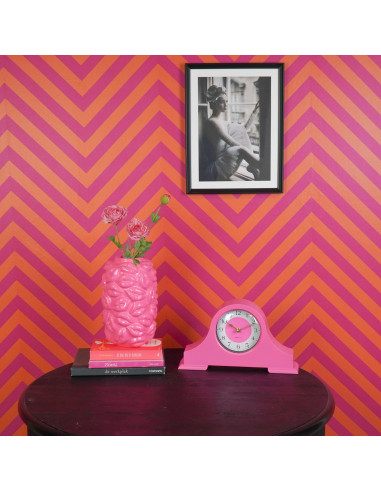 Horloge - Pendule de chemin?e - Rose fluo - 36x8,5x20 cmHousevitamin 