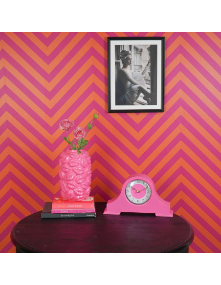 Horloge - Pendule de chemin?e - Rose fluo - 36x8,5x20 cmHousevitamin 