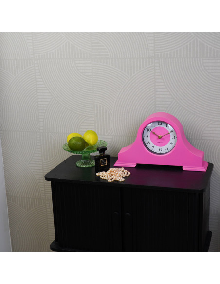 Horloge - Pendule de chemin?e - Rose fluo - 36x8,5x20 cmHousevitamin 