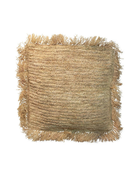 Housse de coussin en raphia - Carré - Naturel - 60x60