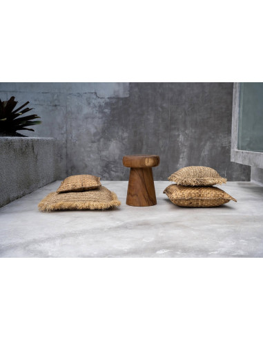 Housse de coussin en raphia - Carré - Naturel - 60x60