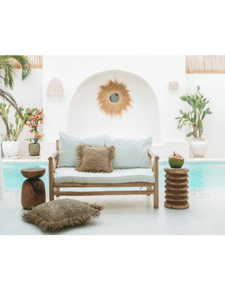 Housse de coussin en raphia - Carré - Naturel - 60x60