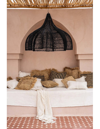 Housse de coussin en raphia - Carré - Naturel - 40x40