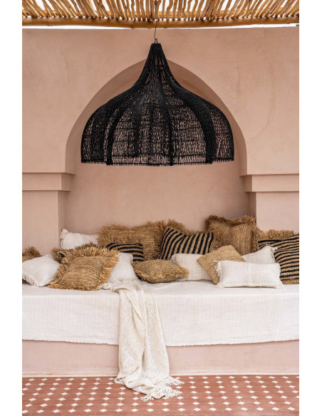 Housse de coussin en raphia - Carré - Naturel - 40x40