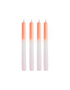 Bougies - Bougies coniques Dip Dye - Orange fluo/Blanc/Rose clair - S4 - 2,1 x 25 cmHousevitamin 