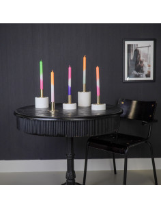 Bougies - Bougies coniques Dip Dye - Orange fluo/Blanc/Rose clair - S4 - 2,1 x 25 cmHousevitamin  2