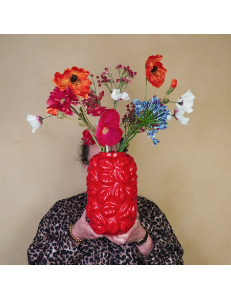 Vase - Bisous - C?ramique - Rouge - 17x17x27cmHousevitamin 