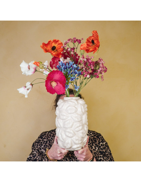 Vase - Bisous - C?ramique - Beige - 17x17x27cmHousevitamin 