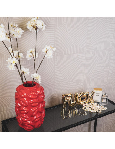 Vase - Bisous - C?ramique - Rouge - 17x17x27cmHousevitamin 