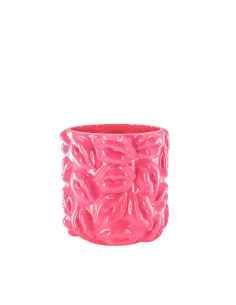 Pot - Bisous - C?ramique - Rose Fluo - 17,5x17,5x17,5cmHousevitamin