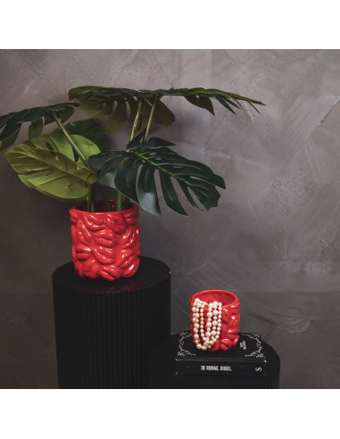 Pot - Bisous - C?ramique - Rouge - 17,5x17,5x17,5cmHousevitamin 