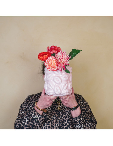 Pot - Bisous - C?ramique - Rose clair - 17,5x17,5x17,5cmHousevitamin 