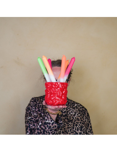 Pot - Bisous - C?ramique - Rouge - 11x11x11,5cmHousevitamin 