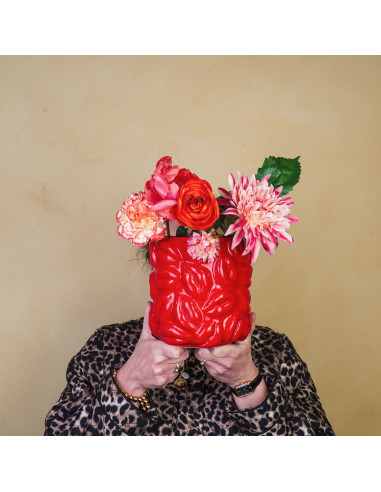 Pot - Bisous - C?ramique - Rouge - 17,5x17,5x17,5cmHousevitamin 