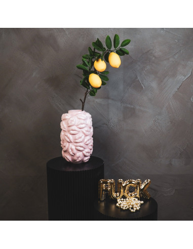 Vase - Bisous - C?ramique - Rose clair - 17x17x27cmHousevitamin