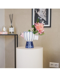 Vase - Poisson - Dolomite - Bleu/Blanc/Rose - 21x13,5x18cmHousevitamin  2