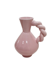Vase - Anse torsad?e - Dolomite - Rose - 17,5x13,5x22cmHousevitamin