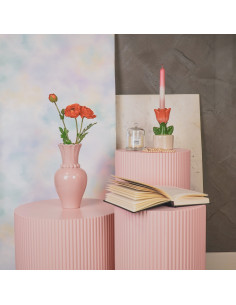 Vase - Col Perle - C?ramique - Rose Clair - 12x12x24cmHousevitamin  2
