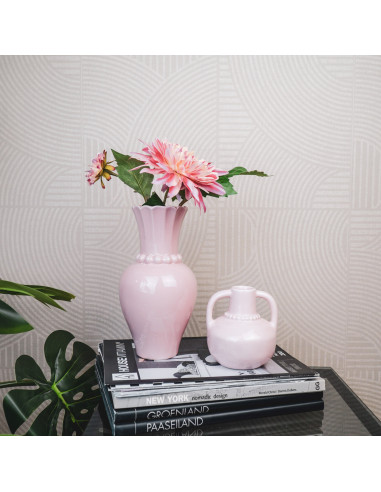 Vase - Col Perle - C?ramique - Rose Clair - 12x12x24cmHousevitamin