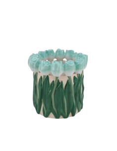 Vase - Tulipes - Dolomite - Menthe/Vert - 17x17x16cmHousevitamin