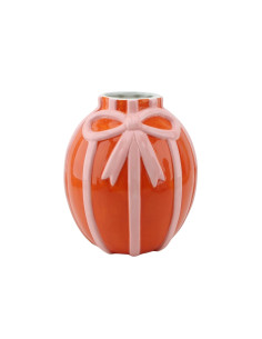 Vase - Vase ? fleurs Ruban - Orange/Rose - 17x17x17,5cmHousevitamin