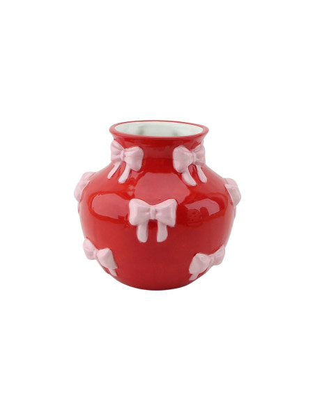 Vase - Vase ? fleurs Rubans - Rouge/Rose - 14,5x14,5x13cmHousevitamin 