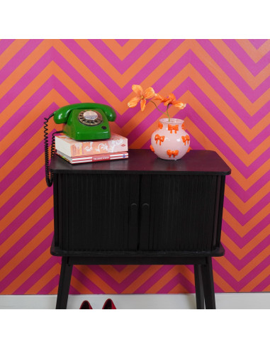 Vase - Vase ? fleurs Rubans - Rose/Orange - 14,5x14,5x13cmHousevitamin 