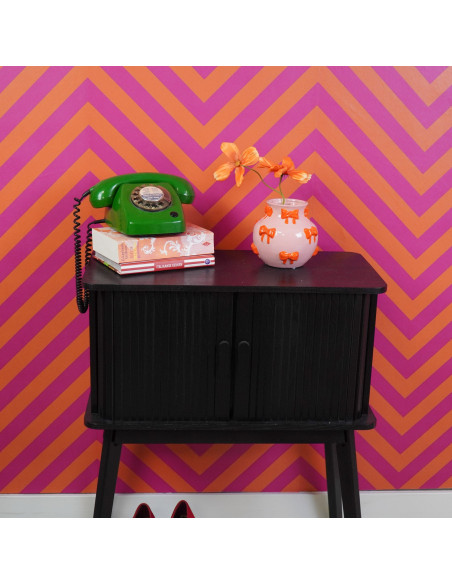 Vase - Vase ? fleurs Rubans - Rose/Orange - 14,5x14,5x13cmHousevitamin 