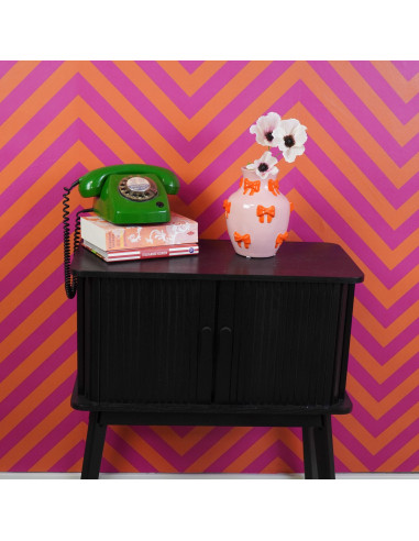 Vase - Vase ? fleurs Rubans - Rose/Orange - 14x14x19cmHousevitamin 