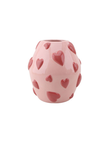 Vase - Vase ? fleurs Coeurs - Rose/Rouge - 16x16x17,5cmHousevitamin