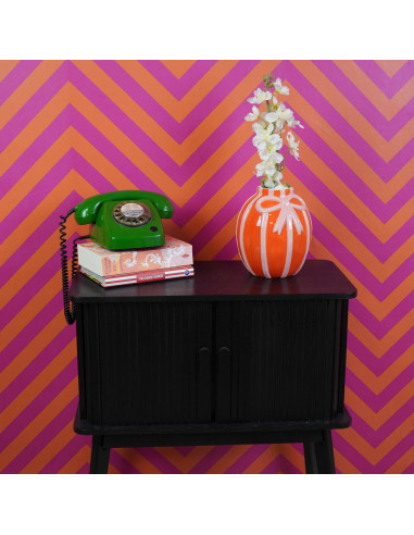 Vase - Vase ? fleurs Ruban - Orange/Rose - 17x17x17,5cmHousevitamin 