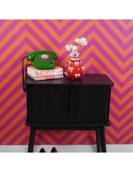 Vase - Vase ? fleurs Rubans - Rouge/Rose - 14,5x14,5x13cmHousevitamin 