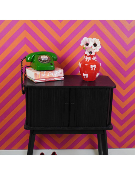 Vase - Vase ? fleurs Rubans - Rouge/Rose - 14x14x19cmHousevitamin 