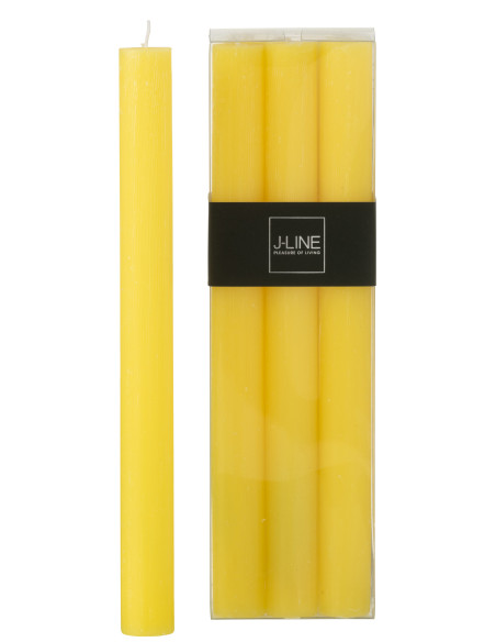 Coffret de 6 bougies de table jaunes 9HJ-Line