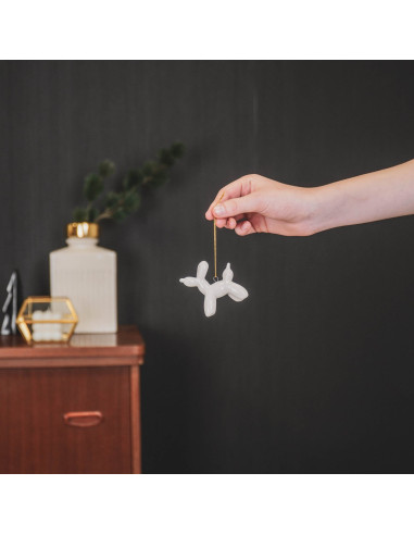 Ornement - Suspension Chien Ballon - Céramique - BlancHousevitamin 