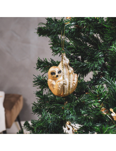 Suspension de Noël, paresseux, verre, jauneHousevitamin 