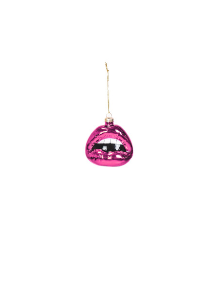 Décoration : pendentif de Noël, lèvre, verre, rose,Housevitamin 