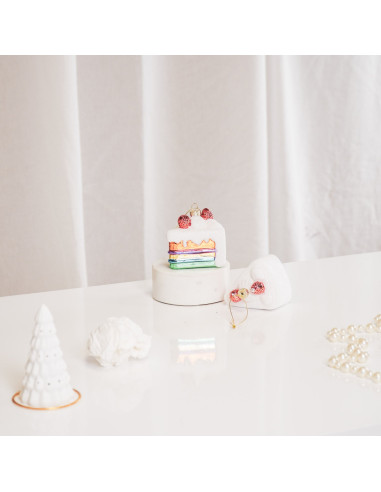 Ornement de Noël à suspendre - Part de tarte - VerreHousevitamin 