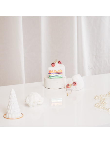 Ornement de Noël à suspendre - Part de tarte - VerreHousevitamin 